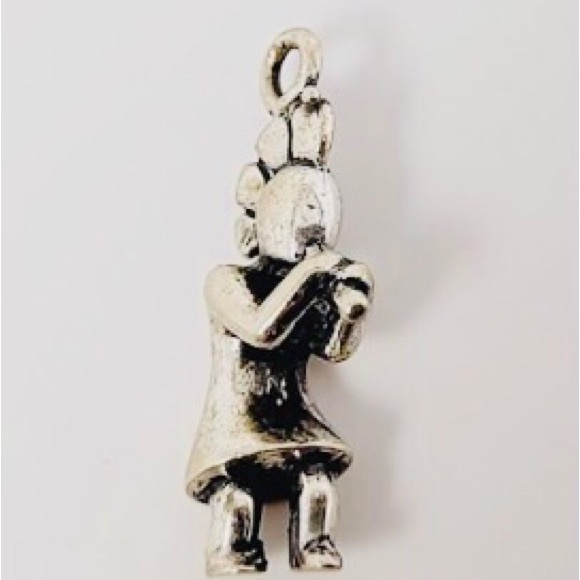 Charm Kokopelli Vintage Native marked SS opal Onyx - Picture 4 of 9